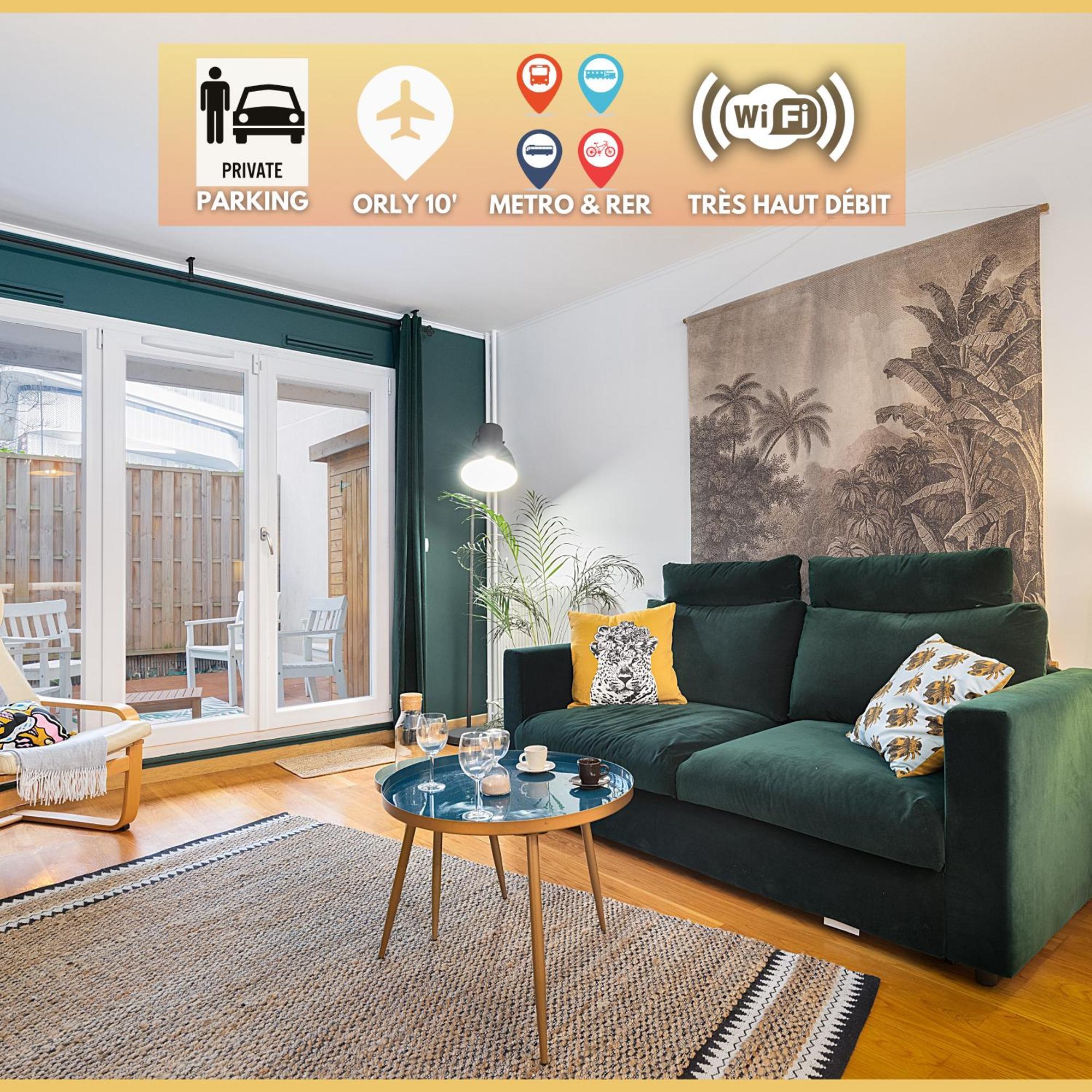 Cosy'N Paris - Parking Secure - Metro 14 - Wifi - Terrace - Premium Bedding Daire Gentilly Dış mekan fotoğraf