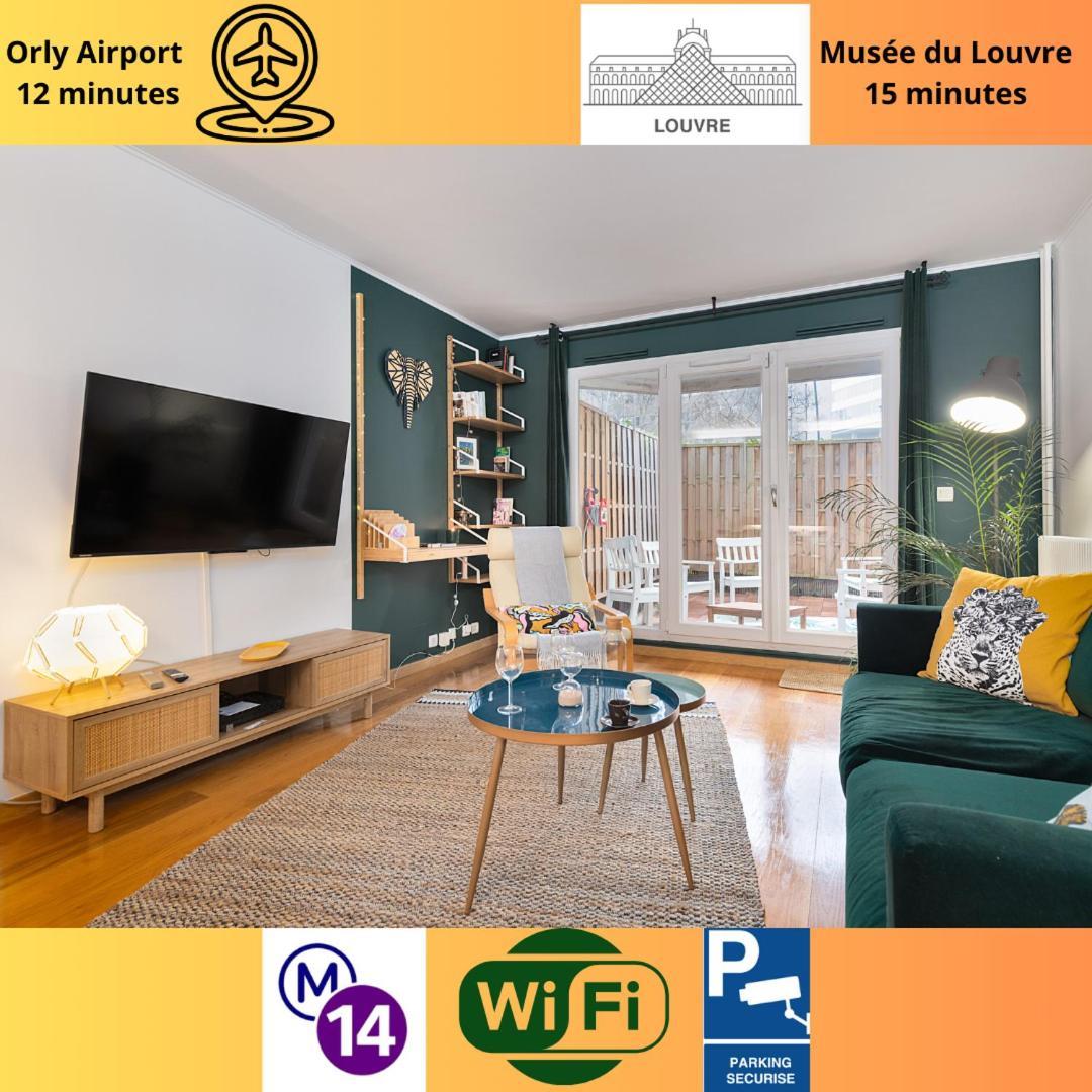 Cosy'N Paris - Parking Secure - Metro 14 - Wifi - Terrace - Premium Bedding Daire Gentilly Dış mekan fotoğraf